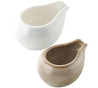 Alipis 2 Piezas Jarra Pequeña de Cerámica para Café y Jarabe, Diseño Multiuso con Boquilla Redonda, para Uso en Hogar y Cafeterías, Color Blanco Mate