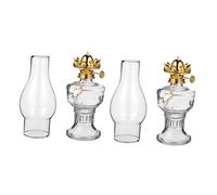Alipis 2 Piezas lámpara de Queroseno de Vidrio lámpara de Linterna Aceite de lámpara de parafina Quemador Tiki lámpara de Mantequilla lámpara de Queroseno Decorativa Planchar