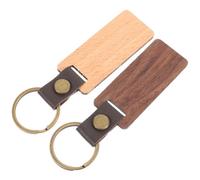 Alipis 2 Piezas Llavero de Madera y Cuero en Blanco para Coche, Colgante