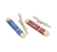 Alipis 2 Piezas Mezuzah Metálica con Pergamino Kosher Decoración Judía para Puerta de Placa de Bendición para Hogar Regalo Tradicional para Fiestas y Celebraciones