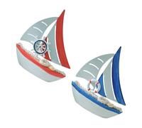 Alipis 2 Piezas Modelo de Barco de Vela Madera Decoración Náutica Mediterránea para Hogar Adorno Costero Vintage para Mesa y Estantería para Decoración Oceánica y Regalo Coleccionista