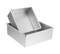 Alipis 2 piezas Molde de Pastel Cuadrado Antiadherente de Aluminio Anodizado Base Extraíble para Tartas de Queso Mousse y Chiffon Utensilio de Cocina para Reuniones y Celebraciones