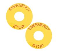 Alipis 2 piezas Pegatinas Parada Emergencia PVC Resistentes Señal de Advertencia para Botón Parada Industrial para Oficina y Fábrica