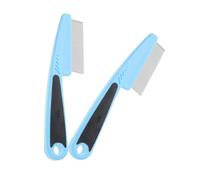 Alipis 2 piezas Peine de Dientes Finos de Acero Inoxidable Removedor de Caspa para Cabelludo Peine Metálico para Mascotas Hombres y Mujeres Herramienta Duradera para Cuidado Capilar