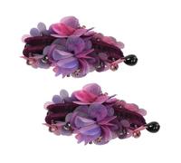 Alipis 2 Piezas Pinzas Para Tela Flores Moradas Tipo Banana Para Mujer Para Cabello Grueso Accesorios Cabello El Día Día