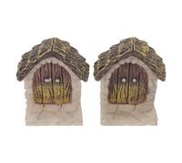 Alipis 2 Piezas Puerta Miniatura para Jardín Decoración Realista de Cuento de Hadas Madera Artesanal para Árboles y Terrarios para Proyectos DIY y Fiestas Interiores y Exteriores