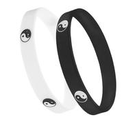 Alipis 2 piezas Pulsera de Silicona Unisex Estilo Chino Tai Chi de Brazaletes de Goma Pulseras de Energía Ajustables para Hombre y Mujer Accesorio de Moda Minimalista y Elegante