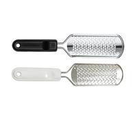 Alipis 2 piezas Raspador de Pies Profesional Doble Cara de Acero Inoxidable para Cuidado de Durezas y Callos Talones y Pies Resistente y Reutilizable Paquete de Unidades Negro
