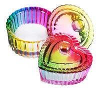 Alipis 2 piezas Recipientes de Vidrio Acrílico con Tapa Cuencos Pequeños Formas Redonda y Corazón para Almacenamiento de Líquidos y Decoraciones de Uñas Colores y Diseño Sofisticado