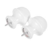 Alipis 2 Piezas Remates para Barras de Cortina de Madera de Color Blanco de 29 Mm, Tapas Decorativas Redondas Instalación Fácil para Cortinas en Dormitorio y Sala