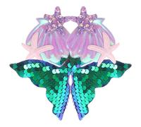 Alipis 2 Pinzas Pelo Lentejuelas y Diseño de Ninfa Marina, Accesorios Decorativos para Niñas en Fiestas y Cumpleaños, Material de Tela y Metal