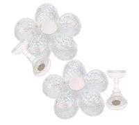 Alipis 2 Soportes Magnéticos para Uñas Forma de Flor Base de Plástico Blanco 2 Piezas para Salones de Uñas y Uso en Casa y Expositor para Prácticas de Manicura
