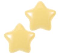 Alipis 2 Tiradores de Cerámica en Forma de Estrella Amarilla Vibrante, Manijas Creativas para Armarios y Cajones, Perillas Decorativas para Muebles en Hogar, Oficina y Hotel