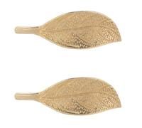 Alipis 2 Tiradores de Latón en Forma de Hoja, Perillas para Puertas de Armario Color Natural, Herrajes Metálicos para Cajones y Gabinetes de Cocina, Juego de 2 Piezas, Estilo Vintage