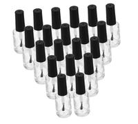 Alipis 20 Piezas Botellas Vacías De Vidrio Transparente Para Esmalte De Uñas Recipientes Para Almacenar Muestras De Esmalte De Uñas Con Tapa De Pincel Para Arte
