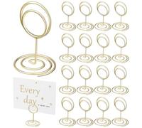 Alipis 20 piezas Soportes para Tarjetas de Lugar Mini Dorados con Pinza Base Portanúmeros y Fotos para Bodas Fiestas y Decoración de Mesa Elegante