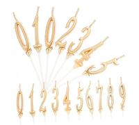 Alipis 20 Piezas Velas Decorativas de Números para Tartas de Cumpleaños Mini Velas de Cera Segura para Pasteles de Fiesta Decoración Colorida y Elegante para Celebraciones