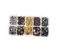 Alipis 200 Juegos de Remaches en Forma de Estrella de Hierro para Artesanía en Cuero, Accesorios DIY 5 Colores Variados para Zapatos y Cinturones