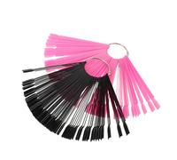 Alipis 200piezas Tabla de Colores de Uñas para Exhibicion Palitos de Muestra Forma Abanico Organizador de Esmaltes de Gel para Salones de Practica y Artesanía Negro y Rosa