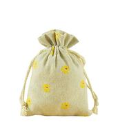 Alipis 20piezas Bolsas De Lino Cordón Pequeñas De Arpillera Unidades Para Regalos De Joyas Bodas y Fiestas