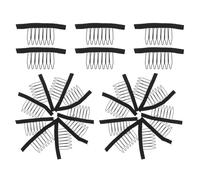 Alipis 24 piezas Clips para Peluca con Dientes Negros Peines Metálicos para Extensiones y Gorras DIY Accesorios Ligeros y Duraderos para Fijar Pelucas y Postizos con Seguro y Cómodo