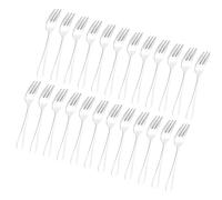 Alipis 24 piezas Tenedores Pequeños de Acero Inoxidable Cubiertos Resistentes y Versátiles para Postres Uso Doméstico y Restauración Diseño Cómodo y Fácil de Limpiar