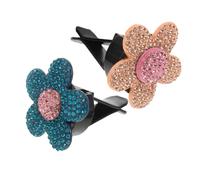 Alipis 2piezas Clip Metálico De Flor De Gemas Decorativo Para Coche Accesorio De Arte Brillante Unidades