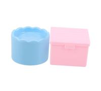 Alipis 2piezas Limpiador De Pinceles Para Uñas Vaso Limpiador Con Tapa Unidades Plato Dappen Para Manicura Accesorios Para Arte De Uñas Color Azul y Rosa