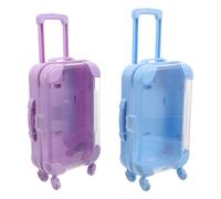 Alipis 2piezas Maleta Ruedas Transparente Mini Cajas de Plástico para Maletas Organizador Portátil de Recuerdos de Viaje Caja de Almacenamiento de Equipaje para Dulces y Recuerdos
