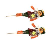 Alipis 2piezas Muñeco de Espantapájaros Verde para Decoración de Halloween Accesorios de Fiesta para Jardín Decoración Delicada para Fotos de Otoño