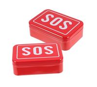 Alipis 2piezas Sos De Metal Cajas Compactas y Duraderas Para Guardar Medicamentos Organizador De Emergencia Para Camping Senderismo y Viajes Candado Para Seguridad