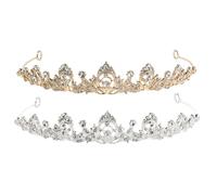 Alipis 2piezas Tiaras de Novia de Gemas de Imitación Tocados de Boda para Mujer Hechos Mano Joyería Nupcial Gemas de Imitación para Tiara de Novia