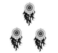 Alipis 3 Piezas atrapasueños hecho a mano auto percha tope de puerta de cerdo decoración muro Rosario adornos de pared home decor atrapasueños atrapasueños para el dormitorio Black