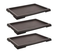 Alipis 3 Piezas Bandeja Recolectora de Agua para Plantas, Platillo | Plástico Café, Superficie Lisa Profunda, para Macetas Cuadradas y Bonsái en Ventanas o Escritorios