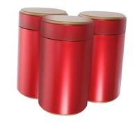 Alipis 3 piezas Latas de Hojalata Redondas con Tapa Sellada Envase Metálico para Almacenamiento de Té y Alimentos Compacto y Portátil para Uso Cocina y Tienda Color Rojo Color Aleatorio