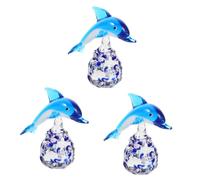 Alipis 3 Piezas pequeño Adorno de delfín Felpa delfín de Peluche Juguetes de Animales Piscina Ballena figuritas delfín de decoración de Escritorio decoración Artesanal de Delfines Vidrio