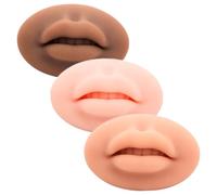Alipis 3 Piezas Piel Falsa De Silicona Para Práctica De Tatuajes El Labio, Labios Falsos Profesionales 3d, Color Beige Claro, Marrón Oscuro y Negro, Herramienta Para Principiantes y Profesionales