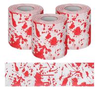 Alipis 3 Rollos Papel Higiénico para Halloween Diseño de Huellas de Sangre, Papel Absorbente de Pulpa para Decoración Creativa en Fiestas y Hogares