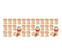 Alipis 3 Series Bandeja De Huevos De Madera Portahuevos De Madera Soporte para Huevos De Juguete Pequeño Largo Su Mini Tazas De Huevo De Madera De Huevo Lisa Bambú Khaki 15 Piezas X 3