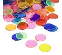 Alipis 300 Piezas de Fichas de Bingo de Plástico - Discos de Conteo de Colores Transparentes - Suministros de Aprendizaje de Matemáticas para Juego