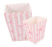 Alipis 30piezas Cajas de Dulces Rayas de Papel para Palomitas de Maíz Lazo para Fiestas de Cine Recipientes para Guardar Golosinas para Shower y Noches de Película Estilo Aleatorio