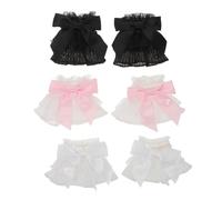 Alipis 3pares Esposas para Muñecas de Encaje Brazaletes Falsos para Manicura Accesorios Fotográficos para Exhibición de Manos Mangas Postizas Desmontables