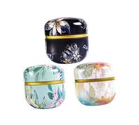 Alipis 3piezas Botes Pequeños De Té Sellados Japonés Caja De Almacenamiento Té Flores Estampadas