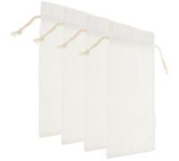 Alipis 4 Bolsas Reutilizables de Lino para Botellas de Vino 16X355 CM con Cordón Ajustable Blancas Ideales para Sublimación y Transporte Fiestas y Viajes