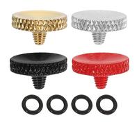 Alipis 4 Botones de Liberación del Obturador para Cámara Botón Disparador de Metal Recubrimiento de Goma Diseño Cóncavo Compatible Cámaras DSLR Juego de 4 Colores Oro Rojo Plata