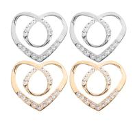 Alipis 4 clips para pañuelos de mujer - Hebillas metálicas con forma de corazón - Clips para corbatas y camisetas - Cierre lateral con nudo para camisas, pañuelos y bufandas de seda - Joyería para