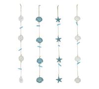 Alipis 4 colgadores de Fotos con decoración oceánica: Estilo mediterráneo para baño - Collage de Fotos oceánicas con Cuerda de Recuerdo y Clips