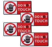 Alipis 4 hojas "Don'T Touch" pegatinas de advertencia "Don'T Touch" "Don'T Touch" pegatinas de advertencia "Don'T Touch" cartel "Please Do Not Touch" cartel
