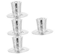 Alipis 4 Juegos Juego de Copas de oración. Vaso de Vino Taza para Beber Copa judía festables considerado Copa Sagrada de Escritorio Taza de ofrenda de Metal Aleación de Zinc Silver