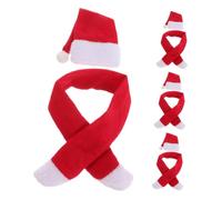 Alipis 4 Juegos Mini Plush Santa Hat and Scarf Bottle Covers Versatile Christmas Wine and Beverage Decorations Hygienic Cozy Holiday Charm